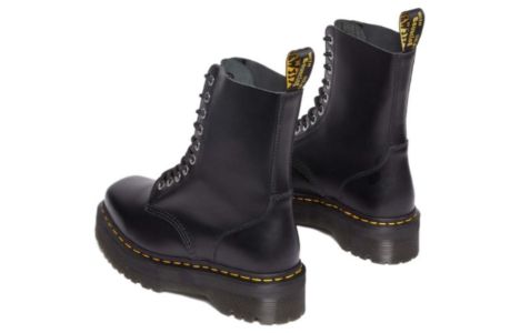 (WMNS) Dr. Martens 1490 Quad Leather Boots 'Black' 31147001 sold by KicksCrew