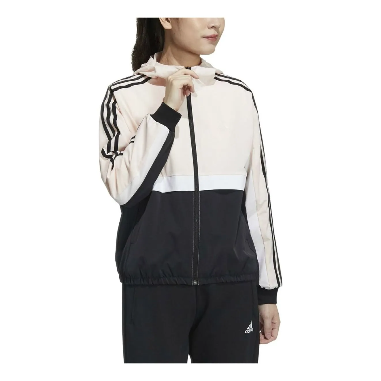 (WMNS) adidas Hooded Jacket 'Black Pink' GP0622 sold by KicksCrew product image thumbnail 2