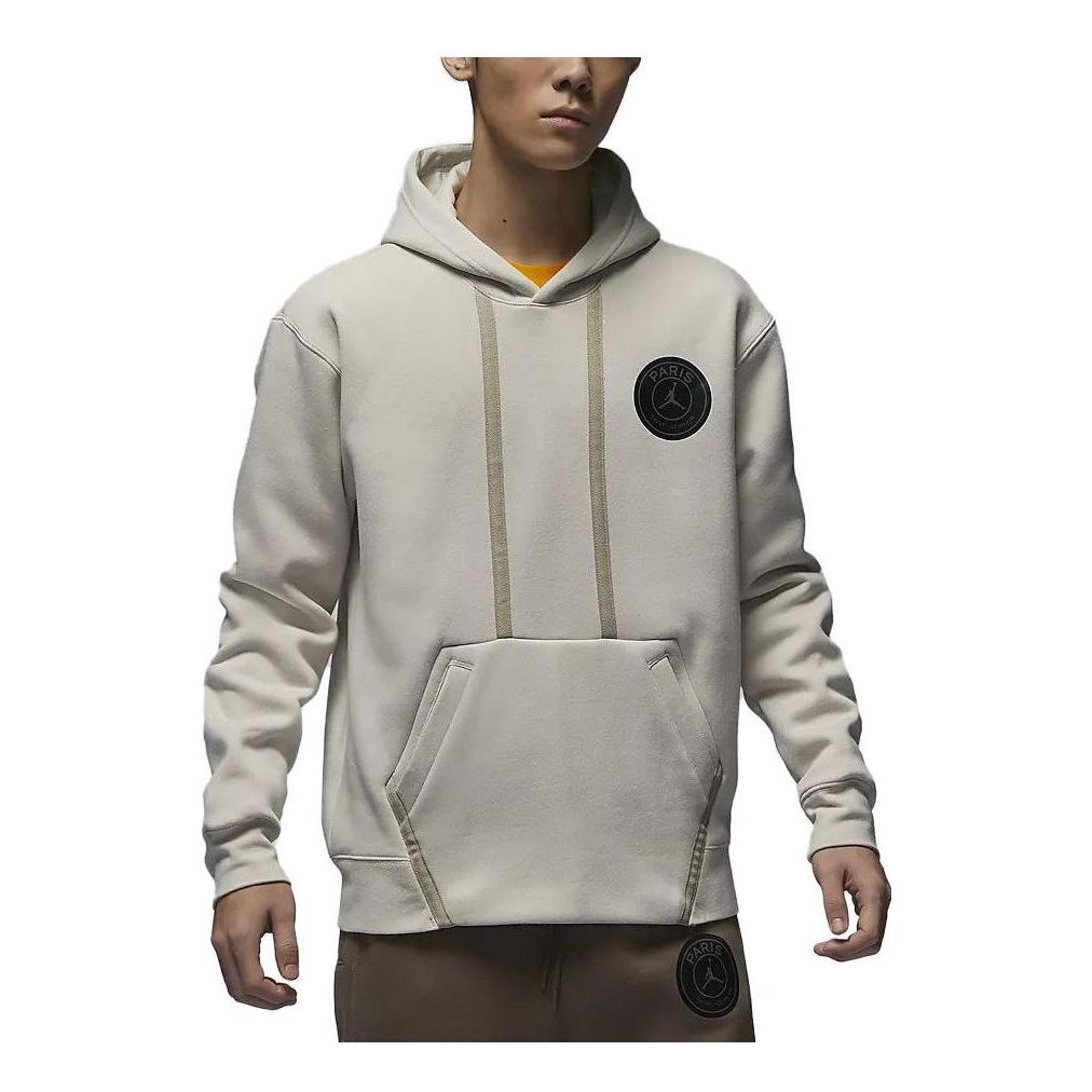 Air Jordan Paris Saint-Germain Logo Hoodie 'Light Bone Black' DZ2924-072 sold by KicksCrew
