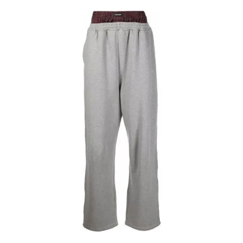 Balenciaga Trompe L'oeil Double Waistband Sweatpants 'Red Grey' 662627TKM366100 sold by KicksCrew