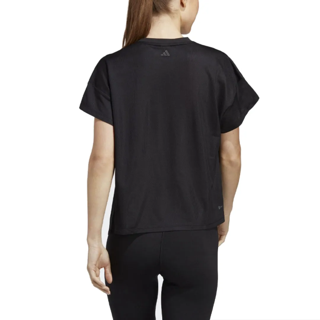 (WMNS) adidas HIIT AEROREADY Quickburn Training T-Shirt Asia Sizing 'Black' HY5407 sold by KicksCrew product image thumbnail 2