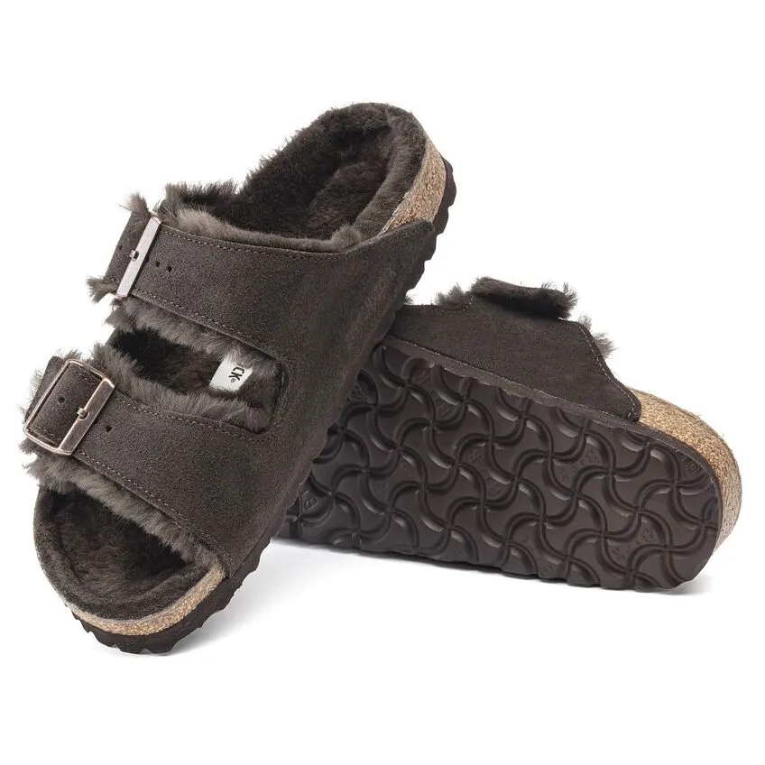 Birkenstock Arizona Shearling Suede Leather Narrow Fit Sandals 'Mocha' 1020528 sold by KicksCrew product image thumbnail 4