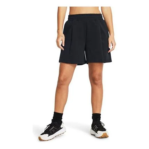 (WMNS) Under Armour Unstoppable Fleece Pleated Shorts 'Black' 1382764-001 sold by KicksCrew