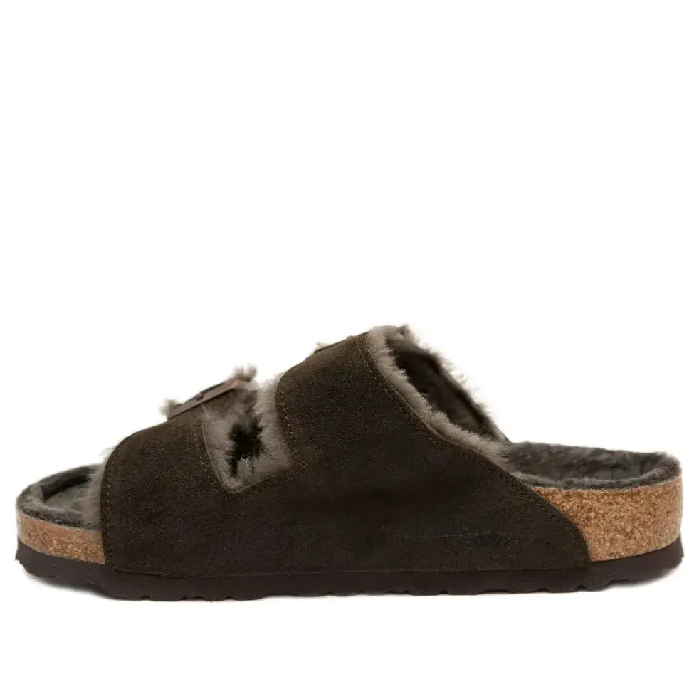Birkenstock Arizona Shearling Suede Leather Narrow Fit Sandals 'Mocha' 1020528 sold by KicksCrew