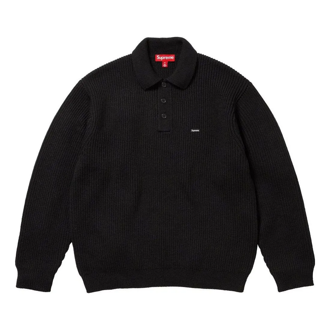 Supreme FW23 FW23 Week11 Small Box Polo Sweater 'Black' SUP-FW23-183 sold by KicksCrew