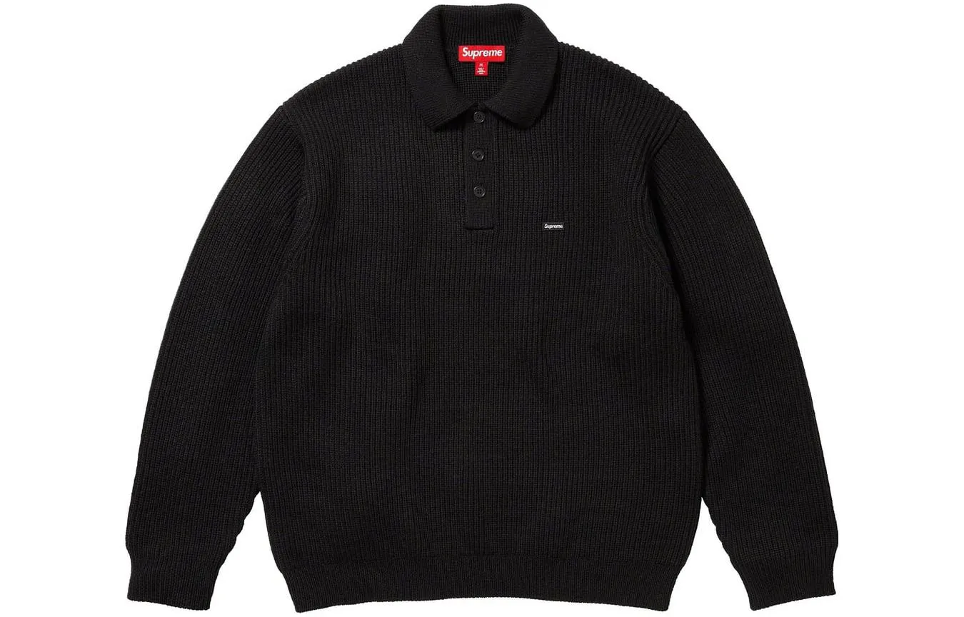 Supreme FW23 FW23 Week11 Small Box Polo Sweater 'Black' SUP-FW23-183 sold by KicksCrew product image thumbnail 2