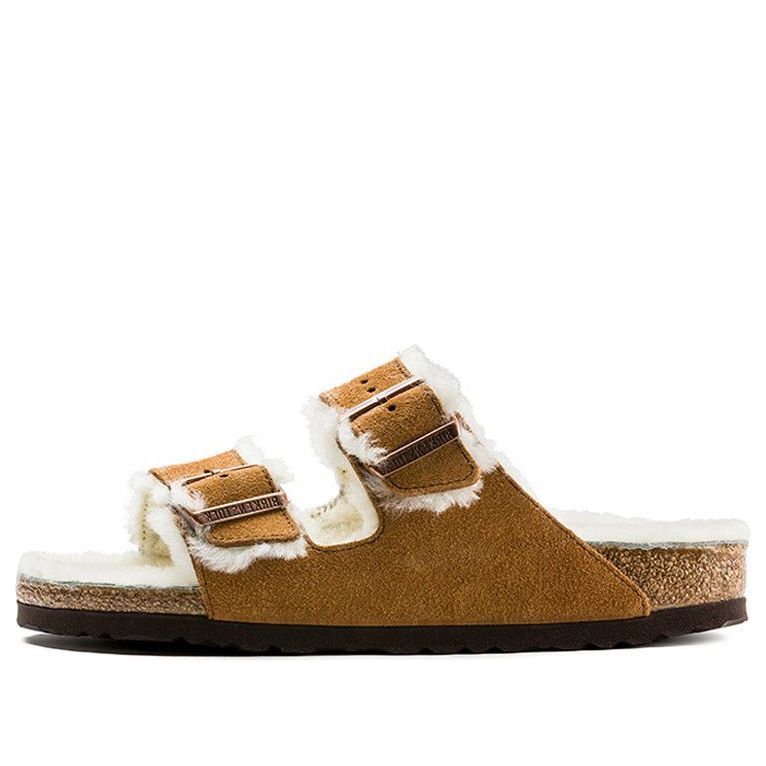 Birkenstock Arizona Shearling Suede Leather 'Mink' 1001128 sold by KicksCrew