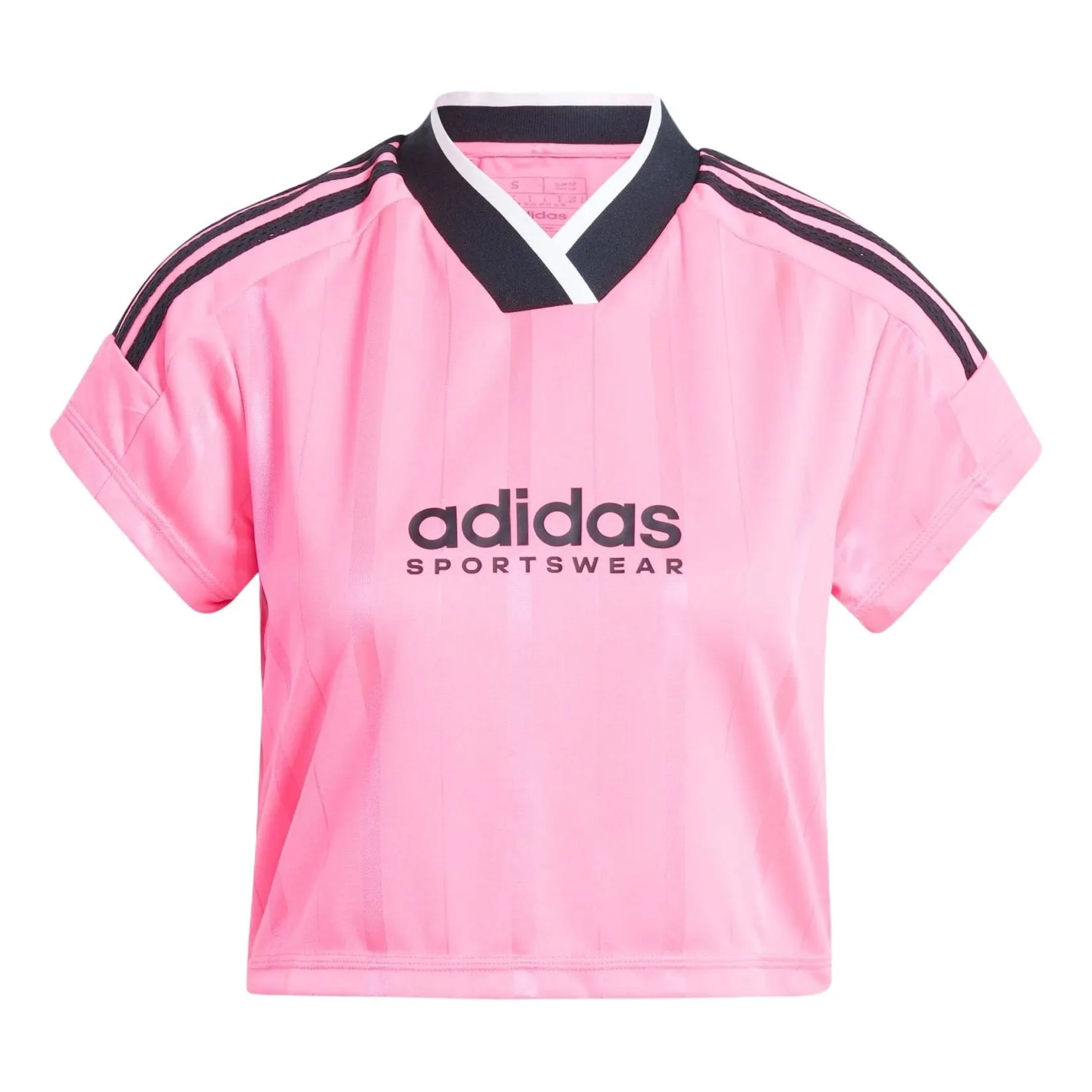 (WMNS) adidas Tiro Summer Crop Jersey Asia Sizing 'Pink Black' IS0727 sold by KicksCrew