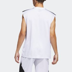 adidas All-World Sleeveless Tank Top 'White Black' IC2468 sold by KicksCrew