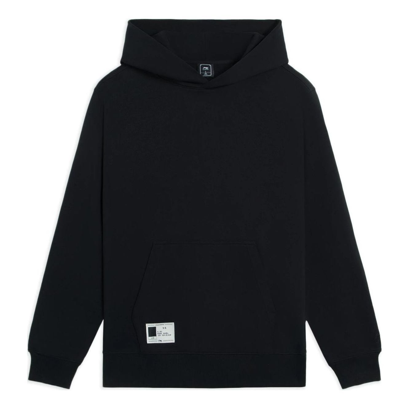 Li-Ning Label Logo Hoodie 'Black' AWDSB15-1 sold by KicksCrew