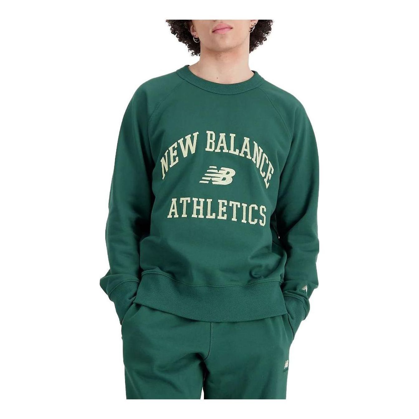New Balance Athletics Varsity Fleece Crewneck Sweatshirt 'Nightwatch Green' MT33550-NWG sold by KicksCrew