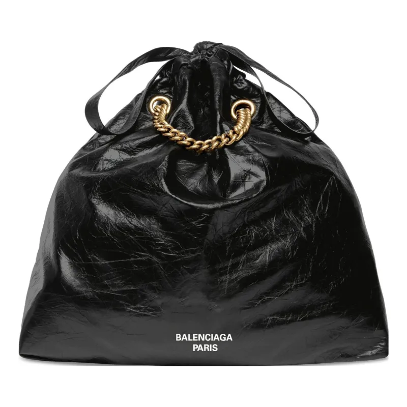 (WMNS) Balenciaga Crush Medium Tote Bag 'Black' 742941210IT1000 sold by KicksCrew