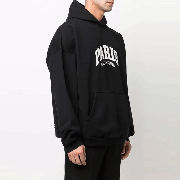 Balenciaga Cities Paris Hoodie Wide Fit 'Black White' 674986TLVL81070 sold by KicksCrew product image thumbnail 5