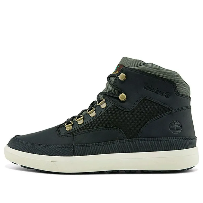 Timberland Ashwood Park Mid Leather and Fabric Hiker Boots 'Black' A2BPW sold by KicksCrew