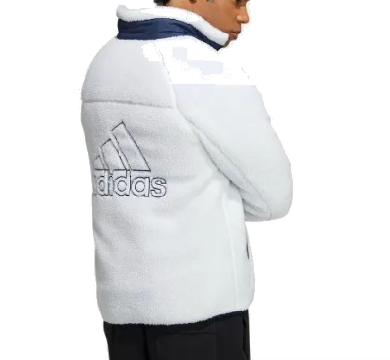 adidas Originals Midnight Fleece Sherpa Reversible Jacket 'White Navy' H23092 sold by KicksCrew product image thumbnail 2