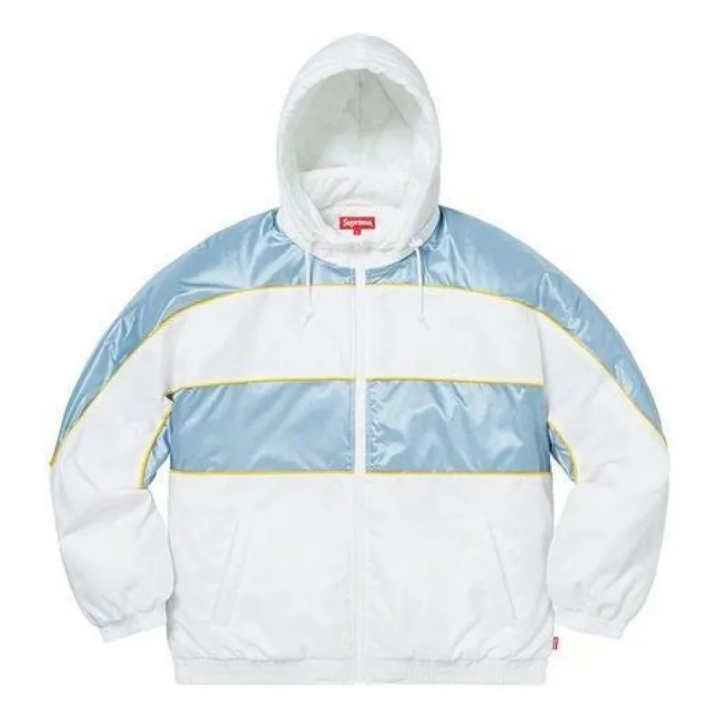 Supreme Sports Piping Puffy Jacket 'White Blue' SUP-FW19-509 sold by KicksCrew