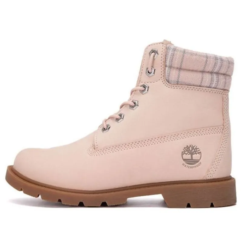 (WMNS) Timberland Lindon Woods 6 Inch Waterproof Boot 'Pink Nubuck and Printed Collar' A2BBR662 sold by KicksCrew