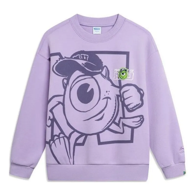 (WMNS) Li-Ning x Disney Monster University Warm Fleece Sweatershirt 'Lavender' AWDT812-1 sold by KicksCrew
