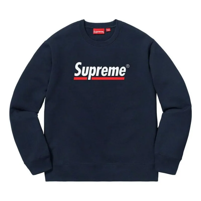 Supreme Underline Crewneck 'Navy White' SUP-SS20-353 sold by KicksCrew