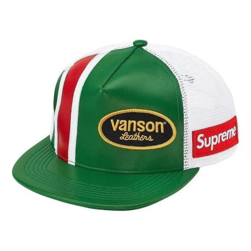 Supreme x Vanson Leathers Mesh Back 5-Panel 'Green White Red' SUP-SS20-256 sold by KicksCrew