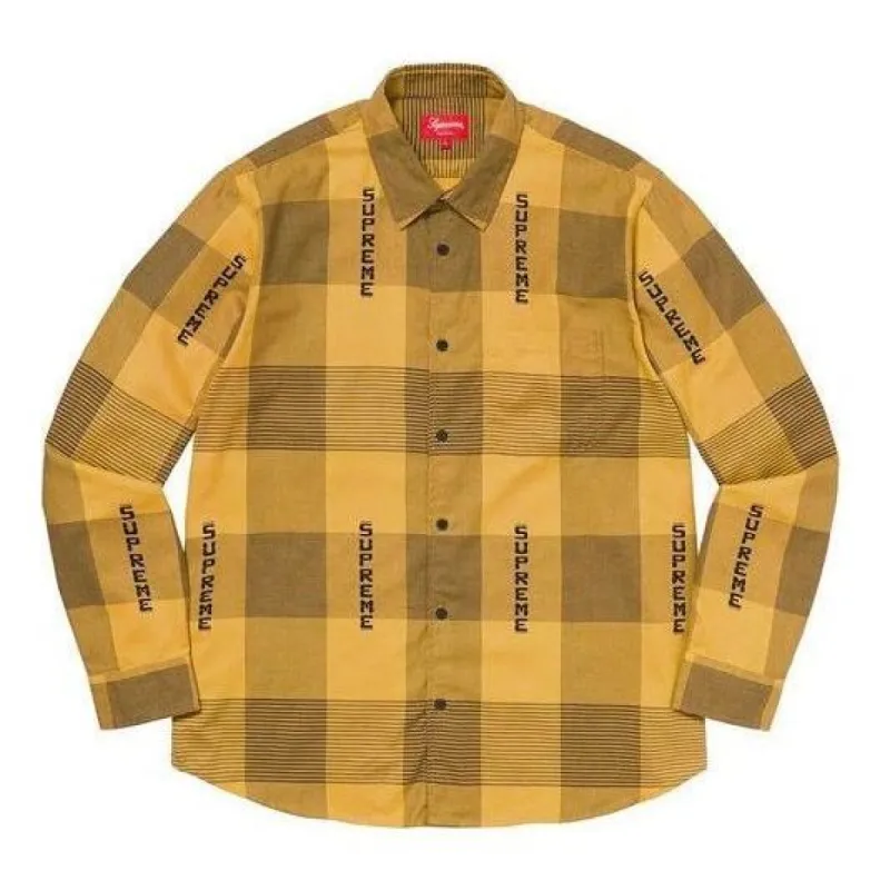 Supreme Logo Plaid Shirt 'Yellow Black' SUP-SS20-243 sold by KicksCrew
