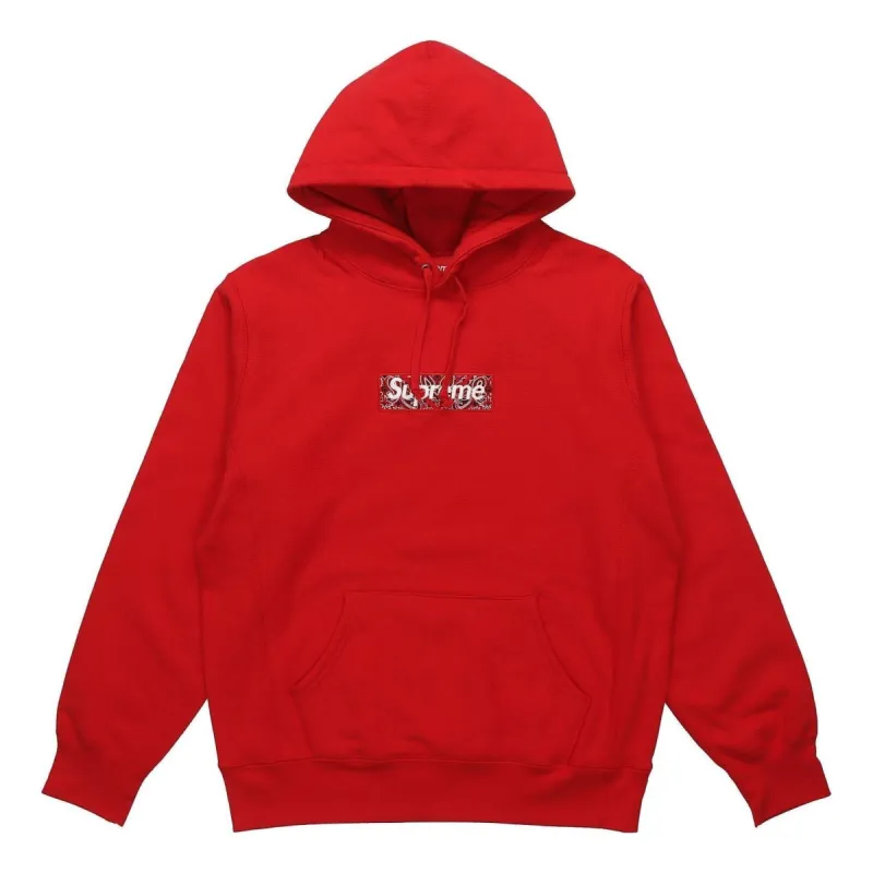 Supreme FW19 Week 16 Bandana Box Logo Hooded Sweatshirt 'Red' SUP-FW19-10828 made by Supreme