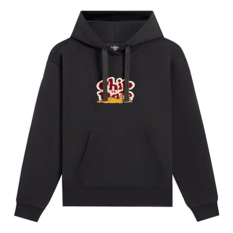 (WMNS) Li-Ning x Disney Chip 'n Dale Embroidered Logo Hoodie 'Black' AWDSG02-3 sold by KicksCrew