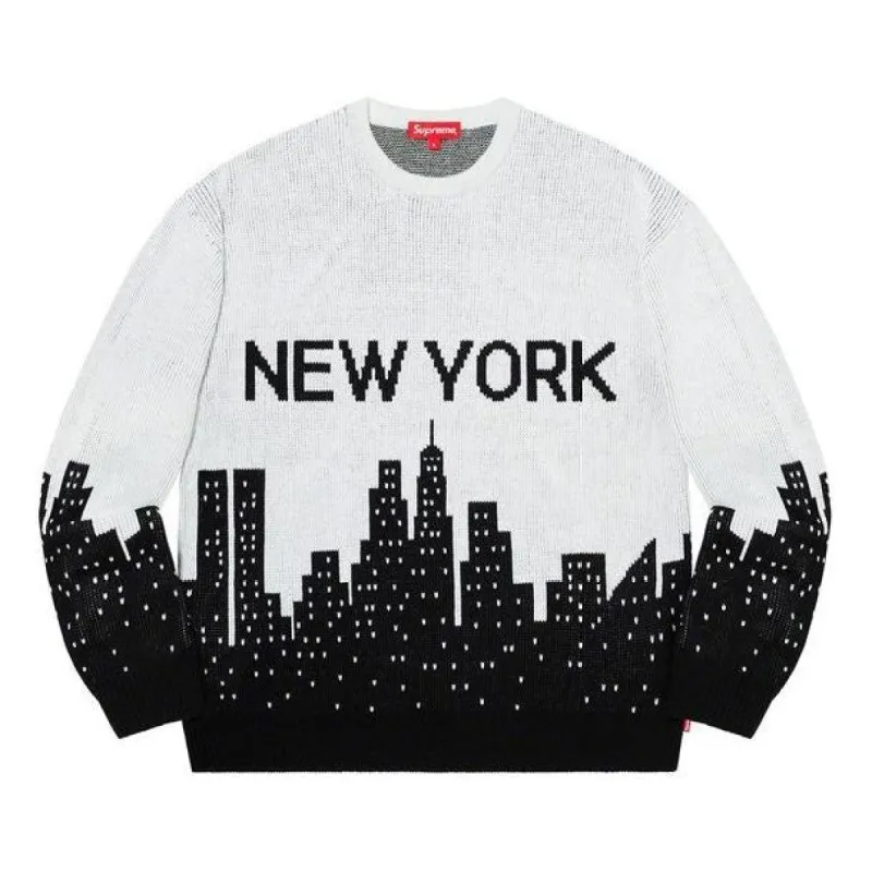 Supreme New York Sweater 'Black White' SUP-SS20-048 sold by KicksCrew