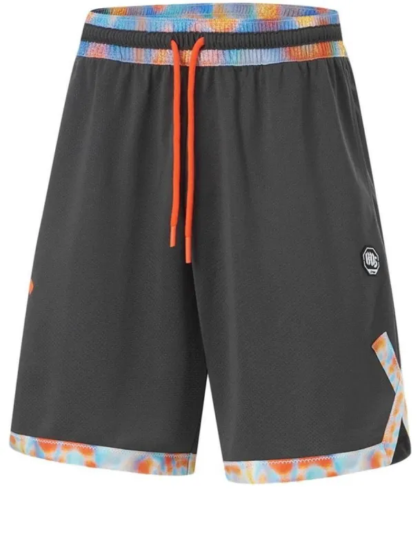 Li-Ning BadFive Graphic Basketball Shorts 'Dark Grey' AAPU111-2 sold by KicksCrew