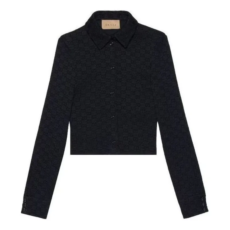 (WMNS) Gucci GG Crinkle Viscose Shirt 'Black' 771806-ZAPF8-1000 sold by KicksCrew