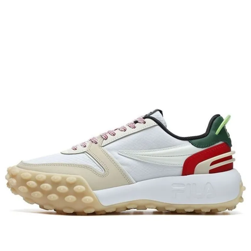 (WMNS) FILA Gara Chunky Sneakers 'White Red Green' F12W213111FWV sold by KicksCrew