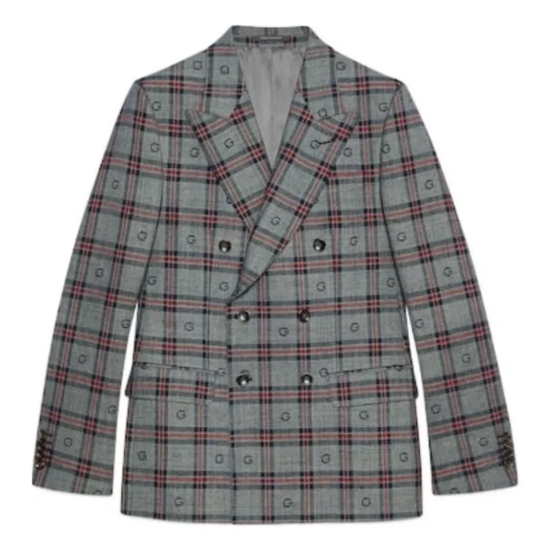 Gucci G Check Wool Jacket 'Grey Blue' 770378-ZAOV3-1102 sold by KicksCrew