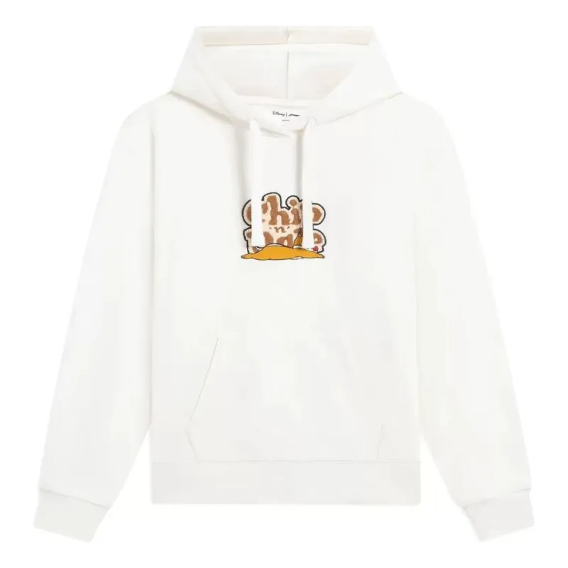(WMNS) Li-Ning x Disney Chip 'n Dale Embroidered Logo Hoodie 'White' AWDSG02-1 sold by KicksCrew