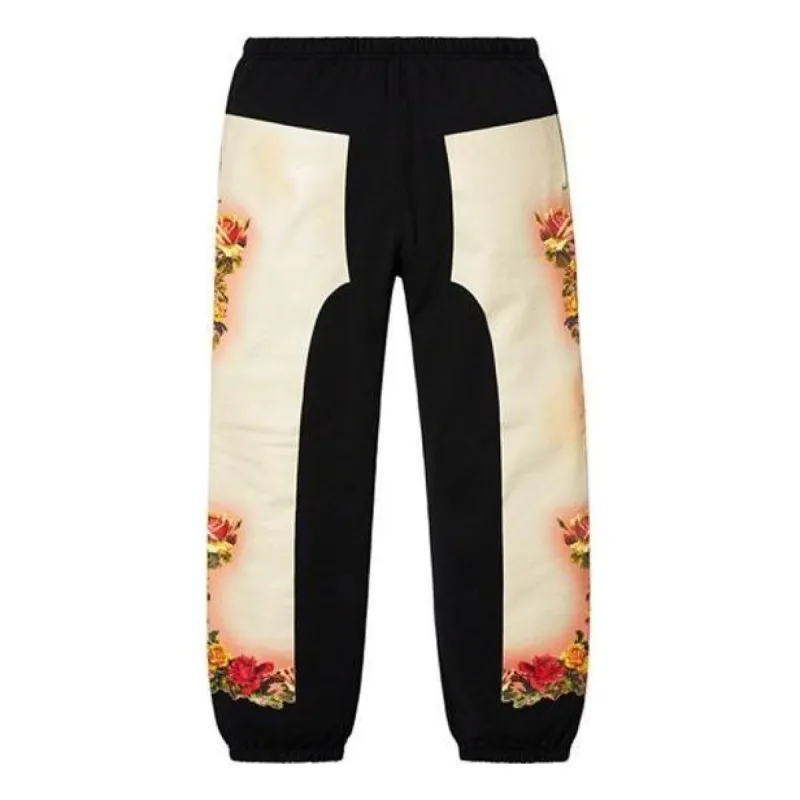 Supreme x Jean Paul Gaultier Floral Print Sweatpants 'White Black Yellow' SUP-SS19-792 sold by KicksCrew
