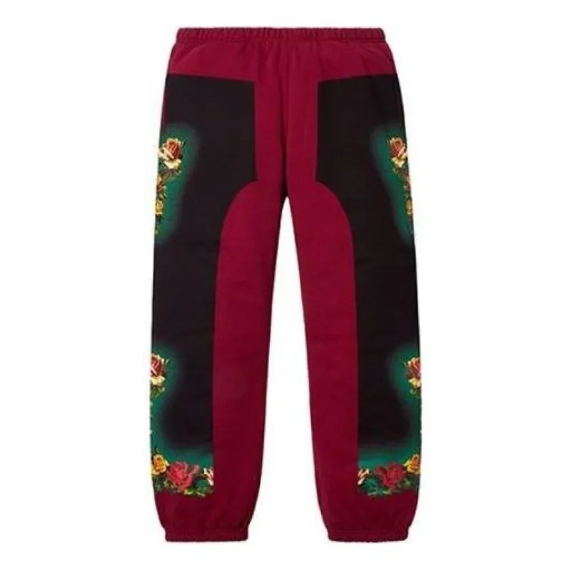 Supreme x Jean Paul Gaultier Floral Print Sweatpants 'Burgundy Black Green' SUP-SS19-791 sold by KicksCrew