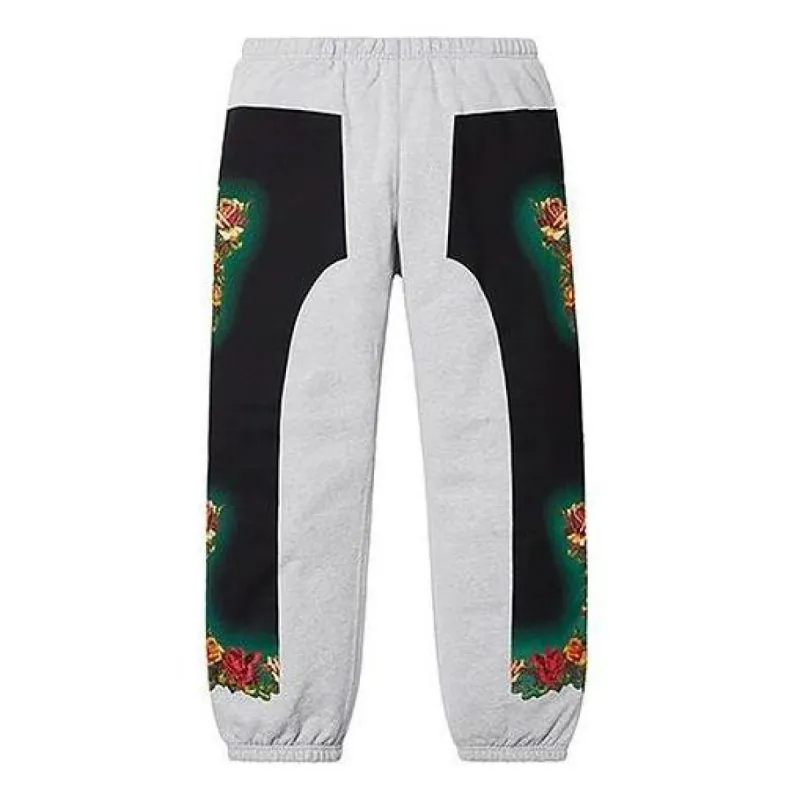 Supreme x Jean Paul Gaultier Floral Print Sweatpants 'Grey Black Green' SUP-SS19-790 sold by KicksCrew