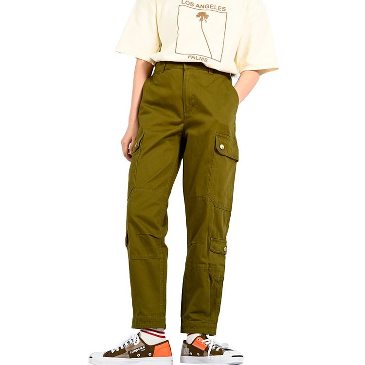 (WMNS) Converse Woven Cargo Utility Pants 'Olive Green' 10019438-A02 sold by KicksCrew product image thumbnail 4