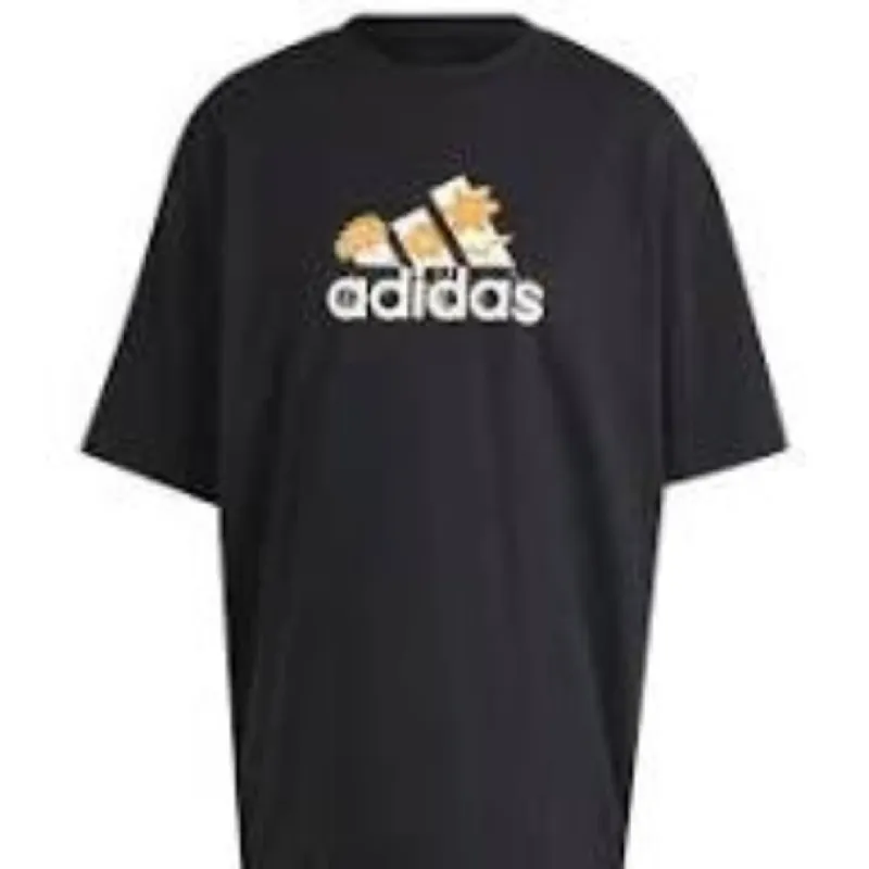 (WMNS) adidas Flower Pack Badge of Sport T-Shirt Asia Sizing 'Black White' IR5896 sold by KicksCrew