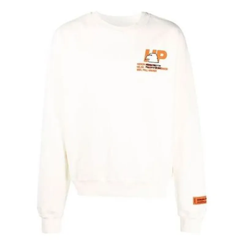 HERON PRESTON FW21 Heron Print Sweatshirt 'Off White' HMBA016F21JER003-0440 sold by KicksCrew
