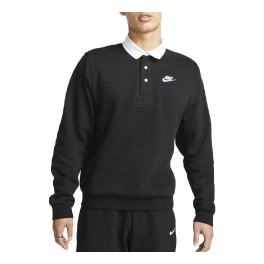 Nike Club Fleece Plush Long Sleeve Lapel Shirt 'Black' DX0538-010 sold by KicksCrew