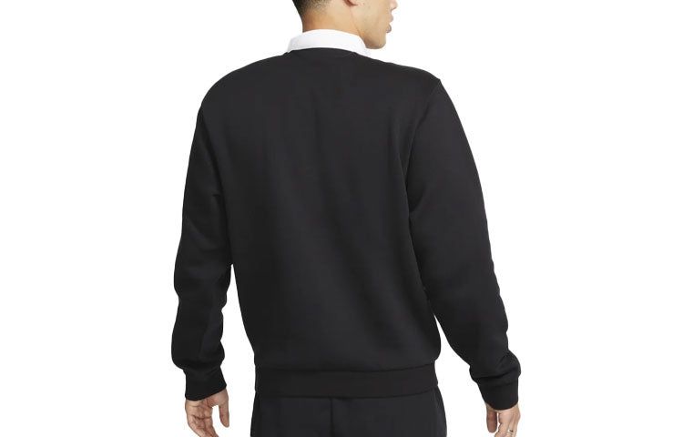 Nike Club Fleece Plush Long Sleeve Lapel Shirt 'Black' DX0538-010 sold by KicksCrew product image thumbnail 2