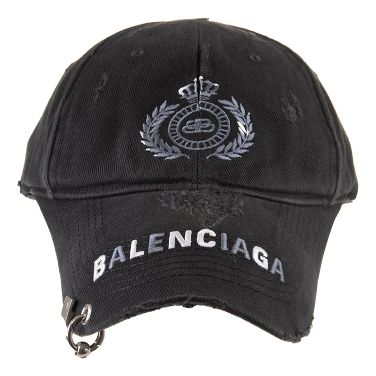 WMNS) Balenciaga BB Destroyed Piercing Cap 'Black