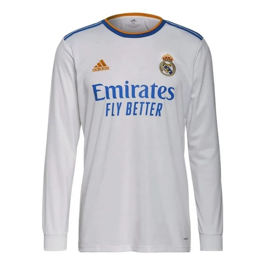 adidas Real Madrid 21/22 Long Sleeve Home Jersey 'White Blue' GR3989 sold by KicksCrew