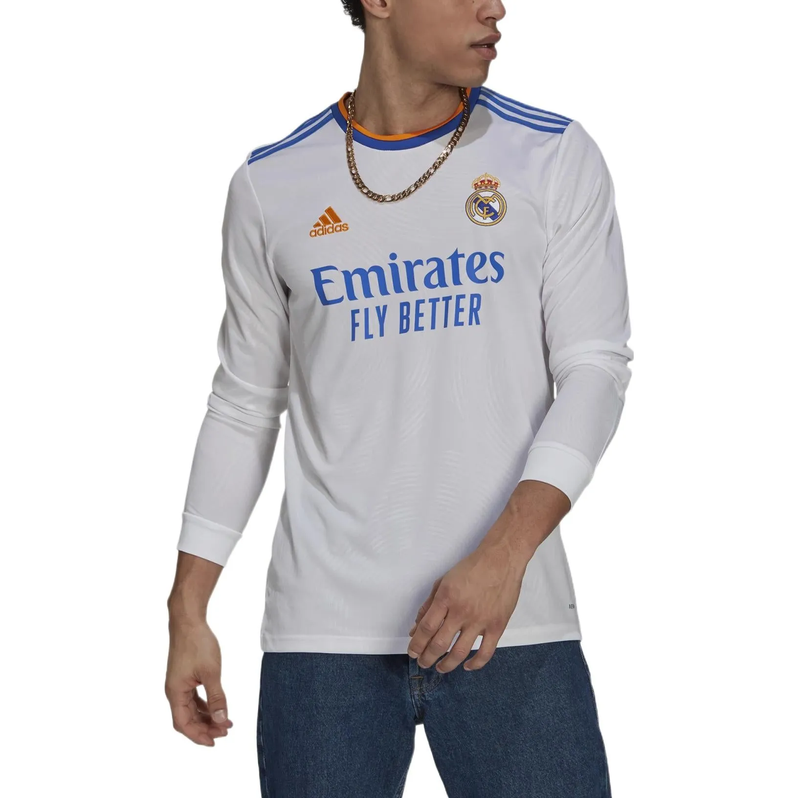 adidas Real Madrid 21/22 Long Sleeve Home Jersey 'White Blue' GR3989 sold by KicksCrew product image thumbnail 3