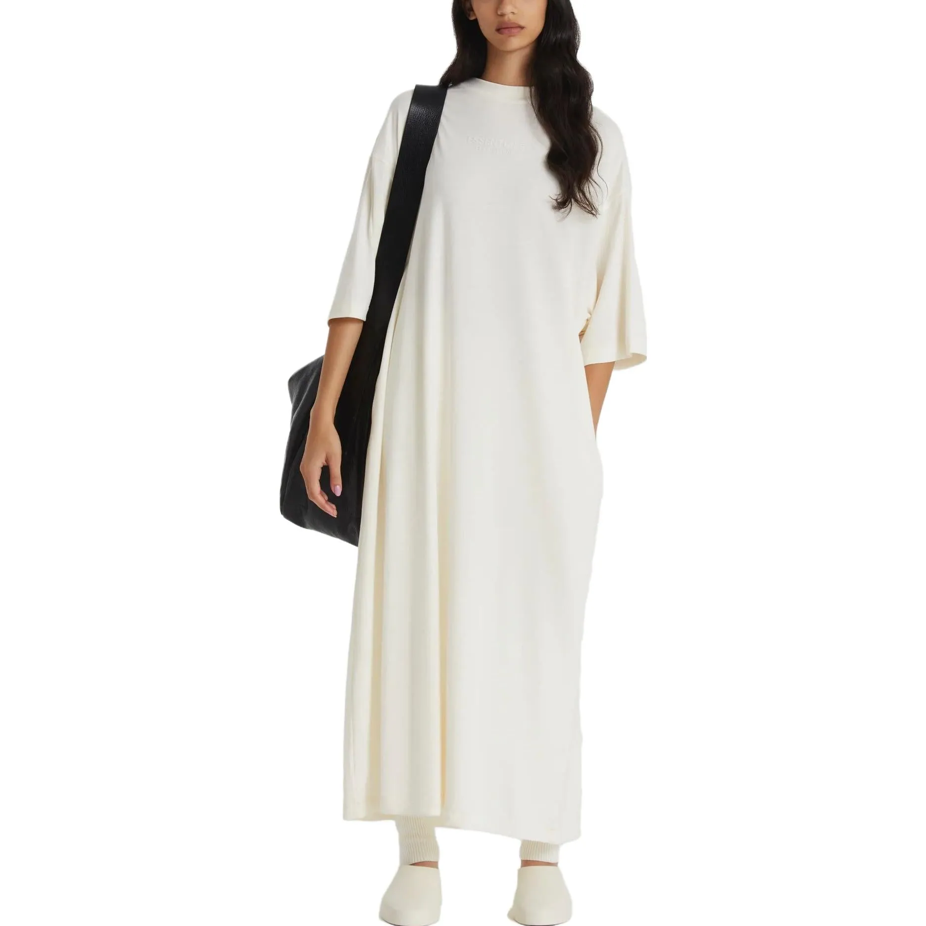 (WMNS) Fear of God Essentials FW23 3/4 Sleeve Dress 'Cloud Dancer' 125BT235041FW sold by KicksCrew product image thumbnail 3