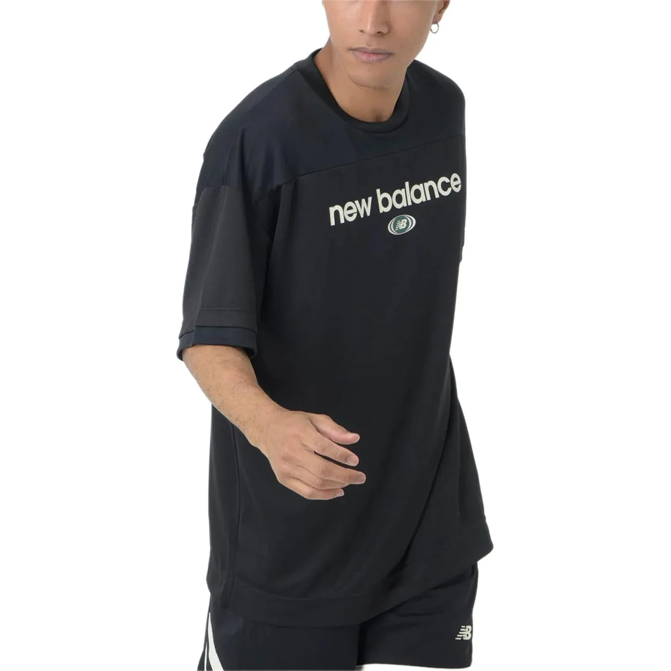New Balance Linear Logo Honeycomb Mesh T-shirt 'Black' AMT45072-BK sold by KicksCrew product image thumbnail 5