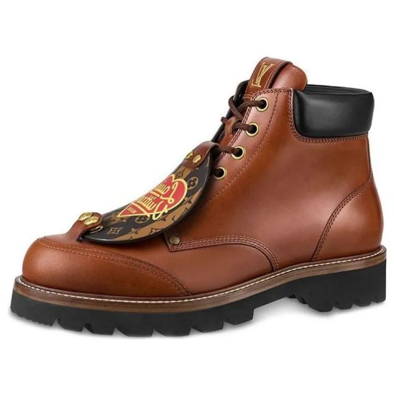 LOUIS VUITTON x Nigo Ankle Boots 'Brown with Black' 1A9ID0 sold by KicksCrew