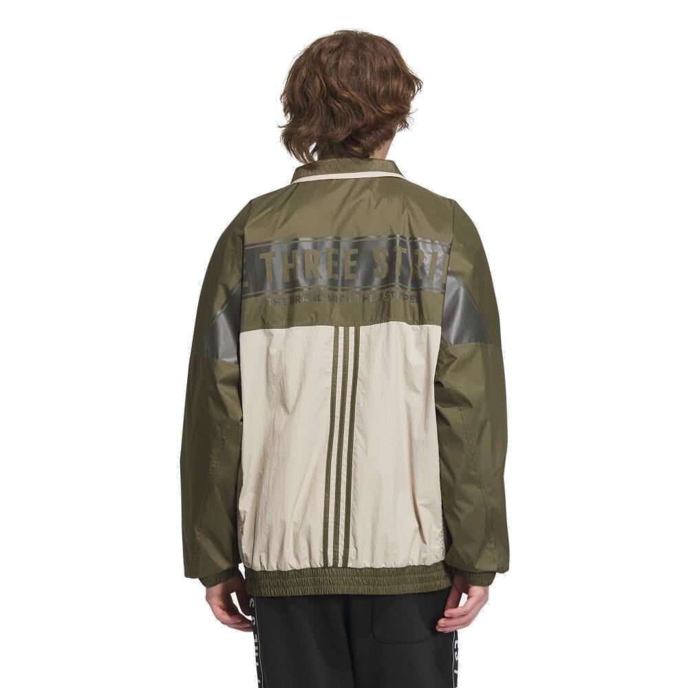 adidas Warding Oversized Fit Woven Full Zip Jacket 'Green White' IK7353 sold by KicksCrew product image thumbnail 2