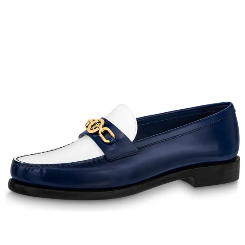 (WMNS) LOUIS VUITTON Chess Flat Loafer Shoes 'Blue' 1ABIC2 sold by KicksCrew