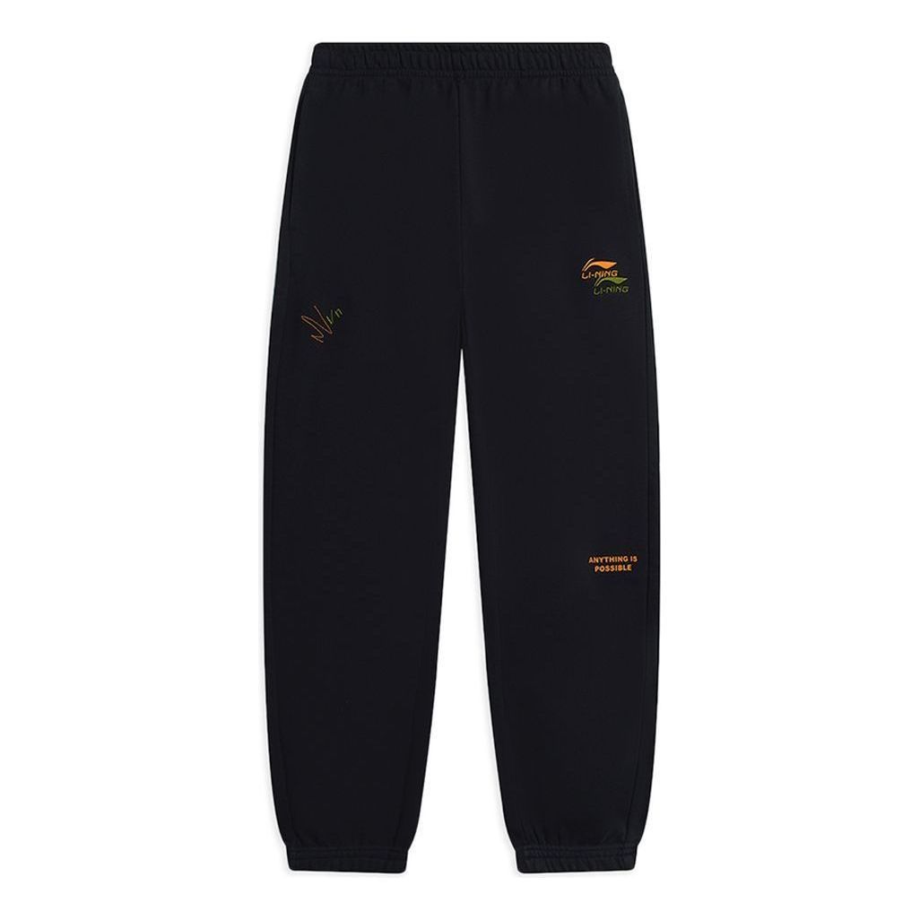 Li-Ning Embroidered Logo Joggers Sweatpants 'Black' AKLSE81-4 sold by KicksCrew